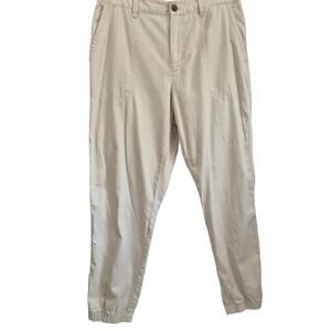Gap The Girlfriend Jogger Color Cream Patch Pocket Pant Rear Elastic